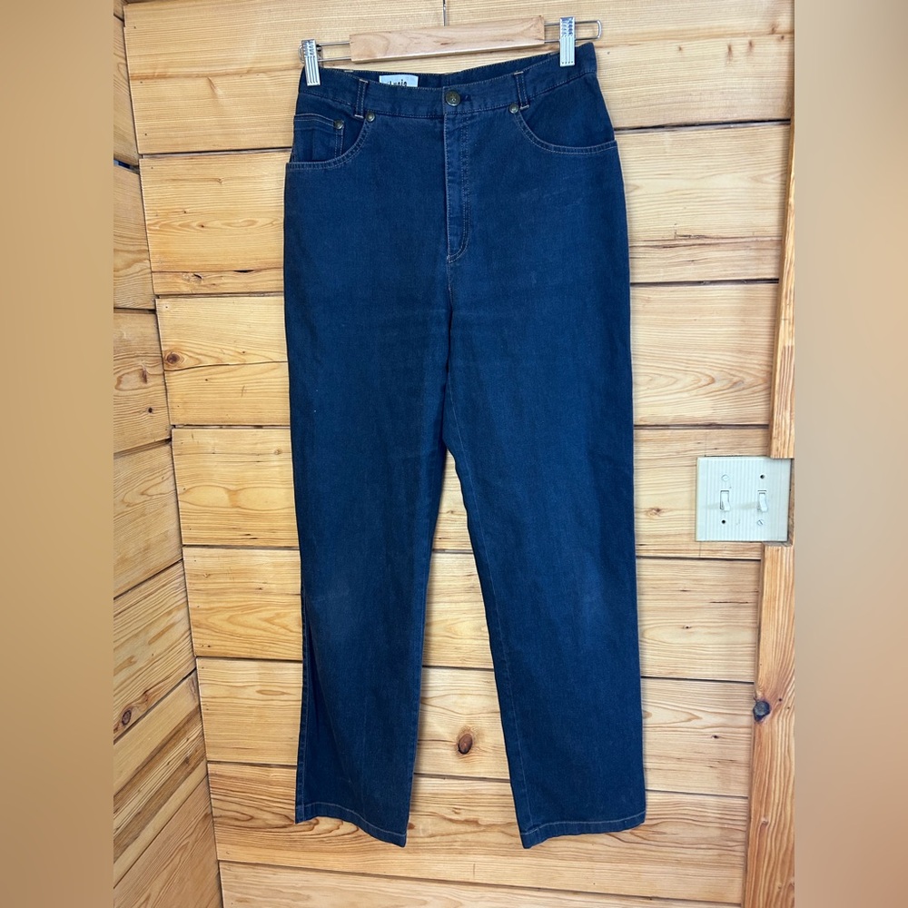 Cotton Dark Blue Straight Leg Jeans Dark Wash Denim Women Size 8 Lucia